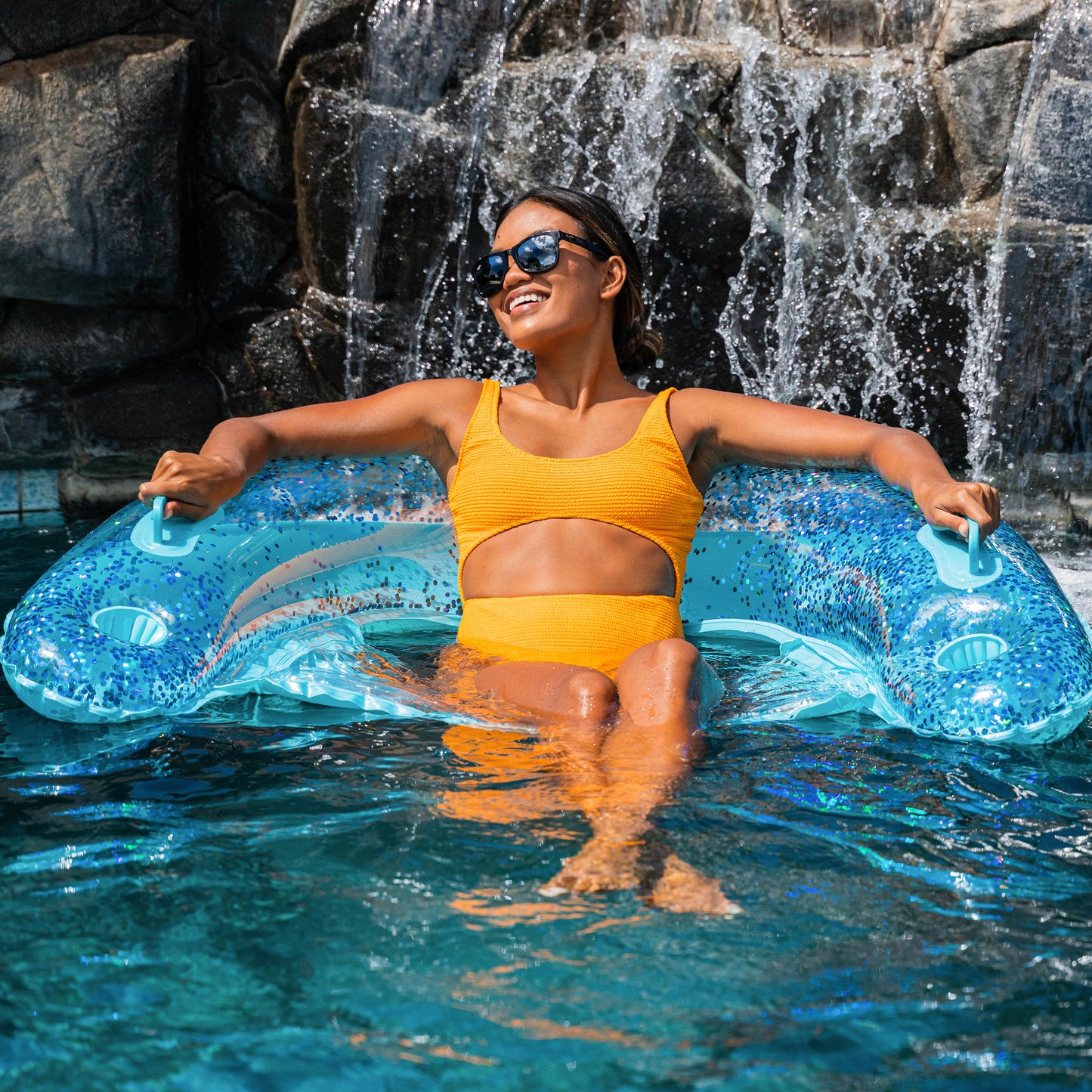 PoolCandy – Aqua Glitter Sun Chair Jumbo 48″