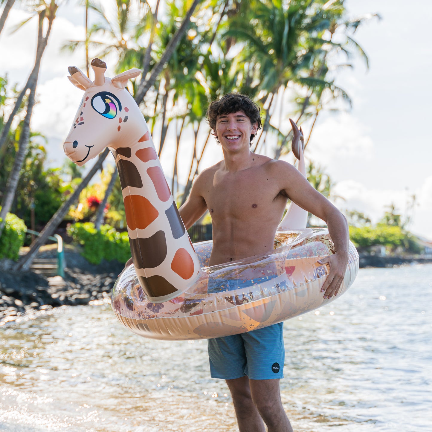 PoolCandy Glitter Giraffe Jumbo Tube 48"