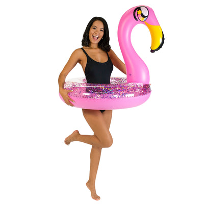 PoolCandy – 36” Tube Glitter Flamingo